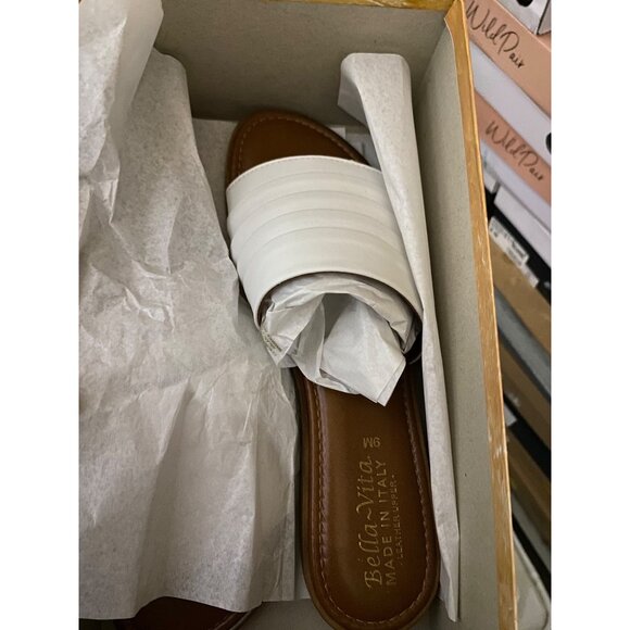 Bella Vita Womens Italy Rya Italy Slip On Flat Slide Sandals White Size 9M NIB - Picture 5 of 5